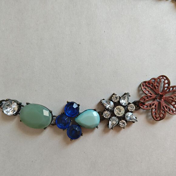 Plunder Crystal Statement Necklace Earrings Set Floral Briolette Jewelry Gift - Picture 7 of 16